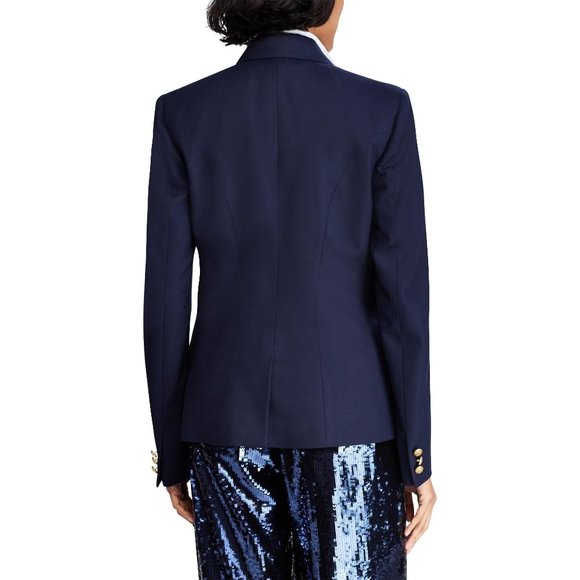 NWT Polo Ralph Lauren Women's Double Breast Wool Crest Patch Blazer Jacket 8 - Picture 3 of 9